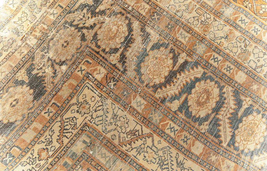 Large Antique Persian Bibikabad Brown Handmade Wool Rug BB5580