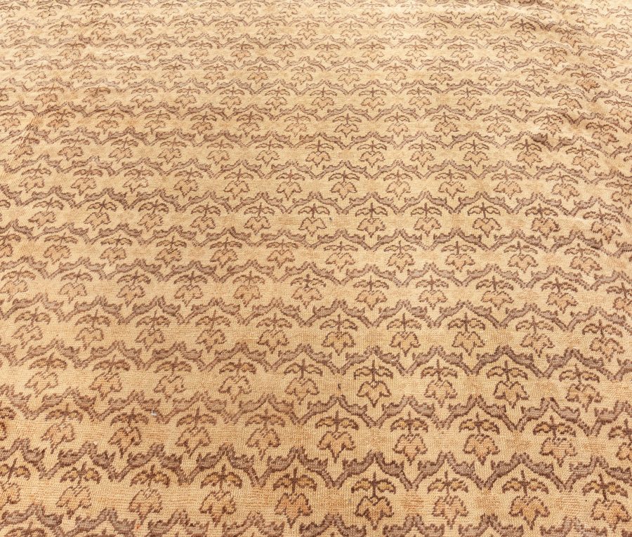 Mid-20th century Turkish Hereke Camel and Brown Handwoven Wool Rug BB5590