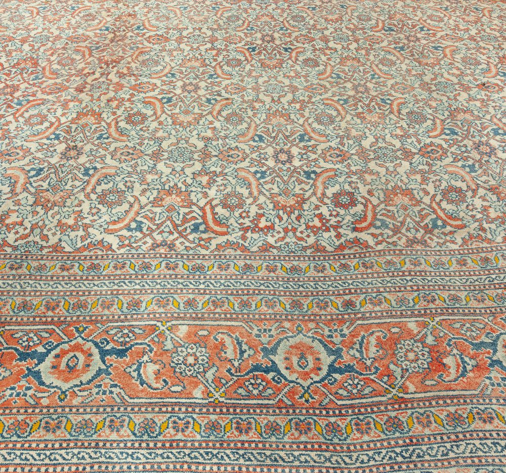 Fine Antique Indian Agra Handmade Wool Carpet BB5595