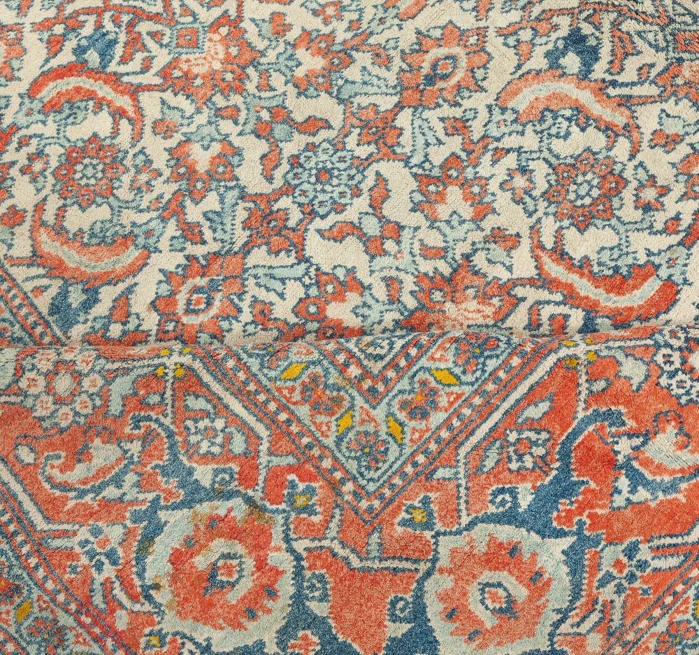 Fine Antique Indian Agra Handmade Wool Carpet BB5595