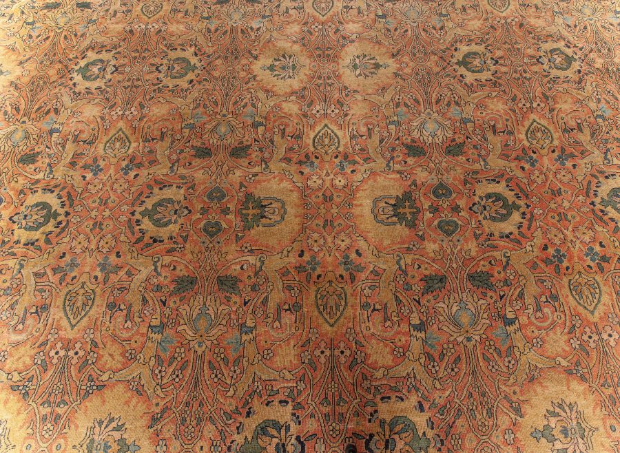 Authentic 19th Century Persian Tabriz Handmade Wool Rug BB5596