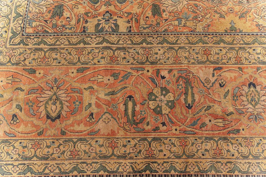 Authentic 19th Century Persian Tabriz Handmade Wool Rug BB5596