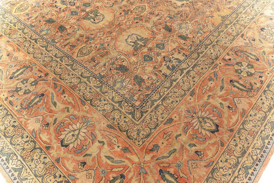 Authentic 19th Century Persian Tabriz Handmade Wool Rug BB5596