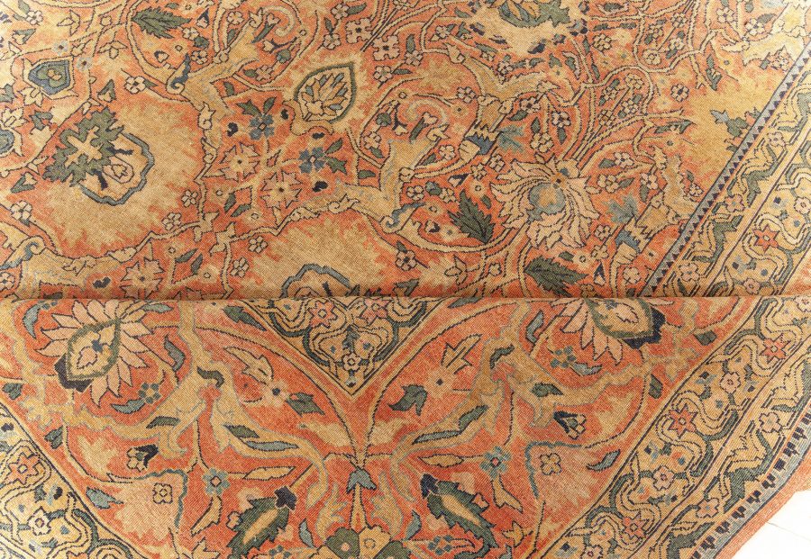 Authentic 19th Century Persian Tabriz Handmade Wool Rug BB5596