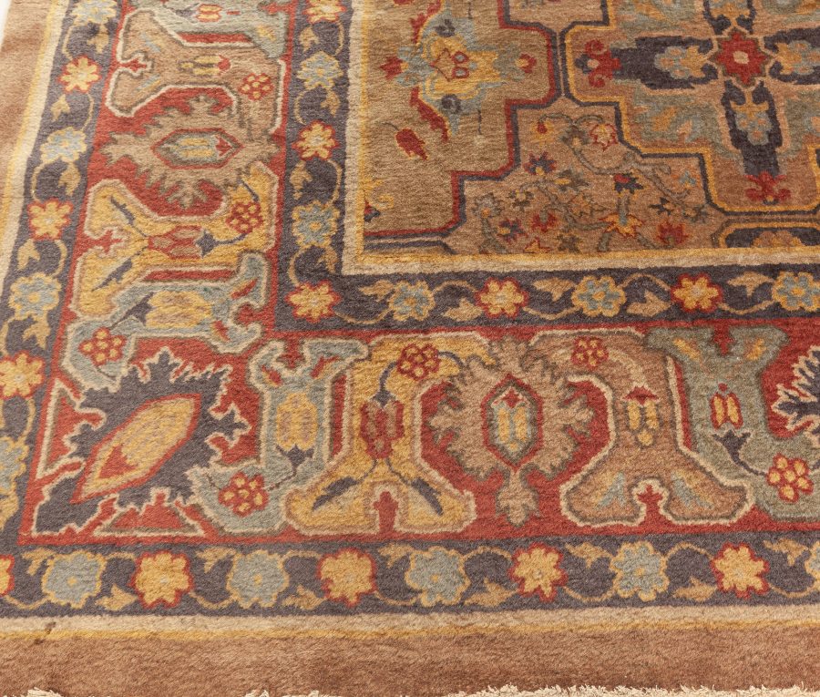 Early 20th Century Colorful Indian Handmade Wool Carpet BB5601