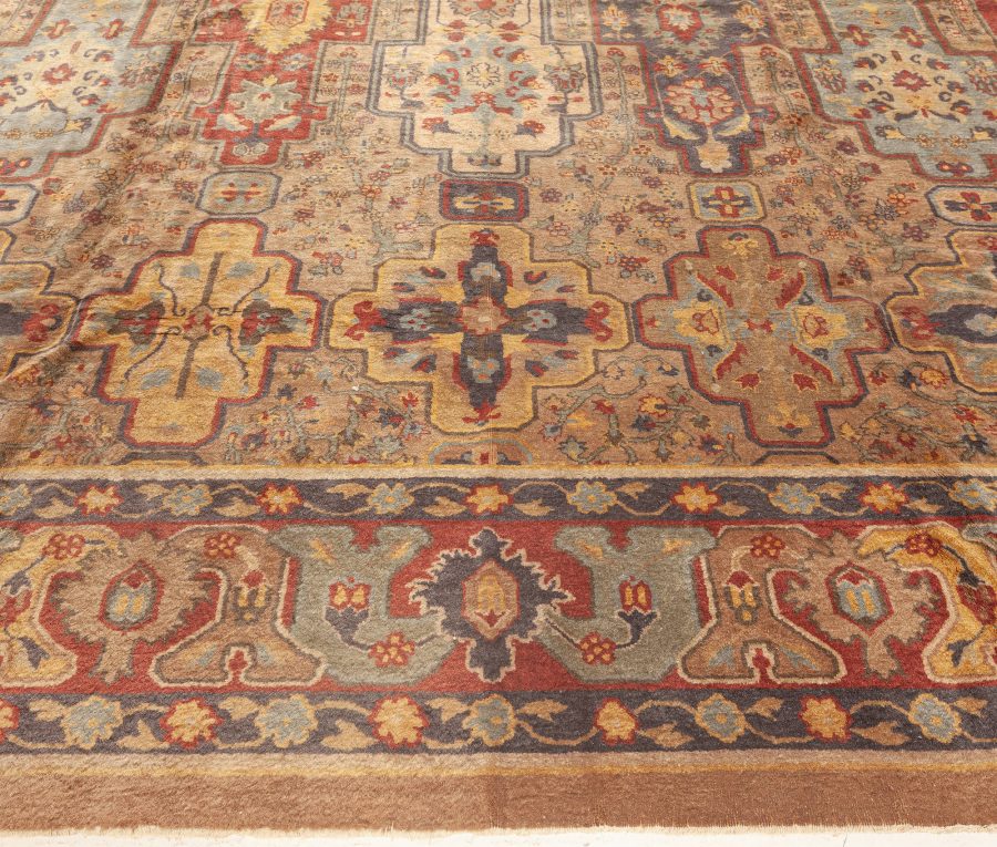 Early 20th Century Colorful Indian Handmade Wool Carpet BB5601