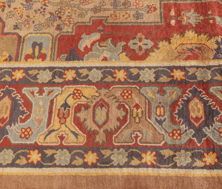 Early 20th Century Colorful Indian Handmade Wool Carpet BB5601