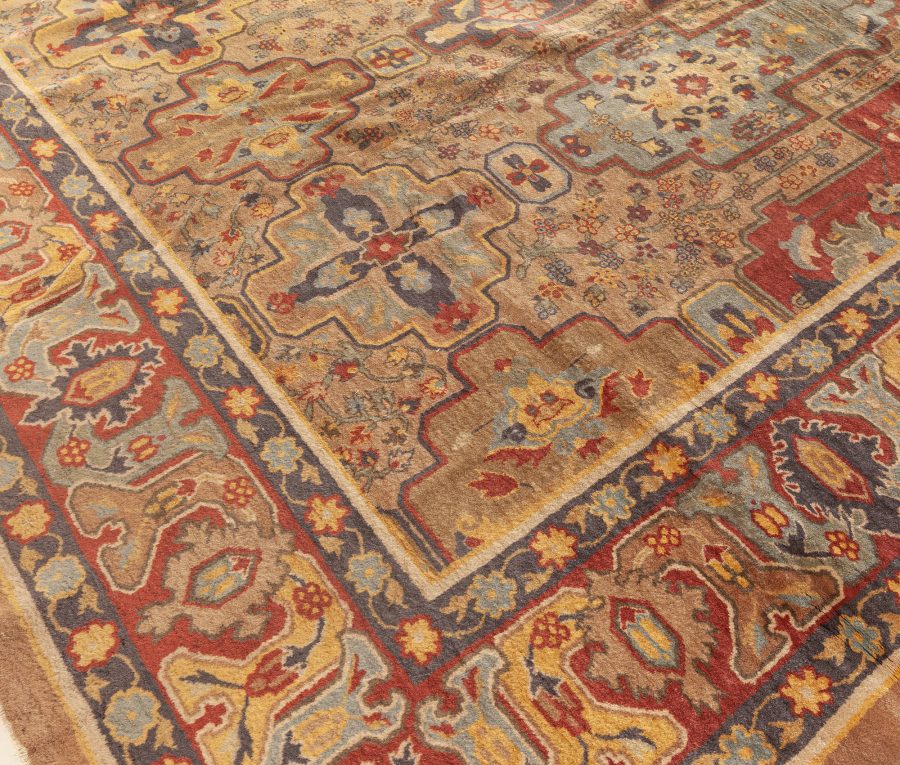 Early 20th Century Colorful Indian Handmade Wool Carpet BB5601