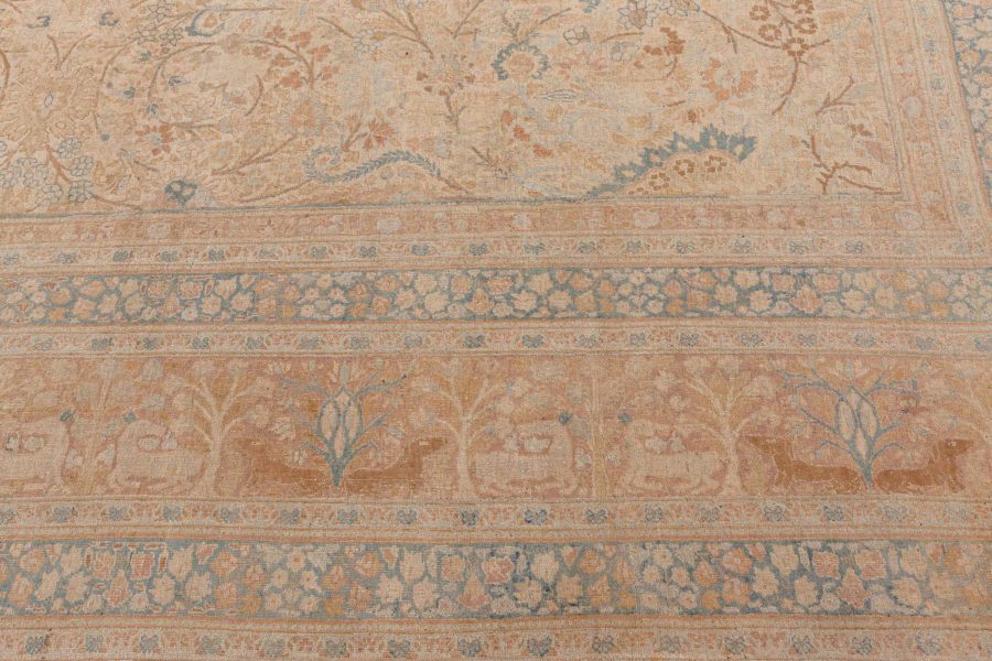 Fine Antique Persian Meshad Animal Hand Knotted Wool Carpet BB5606