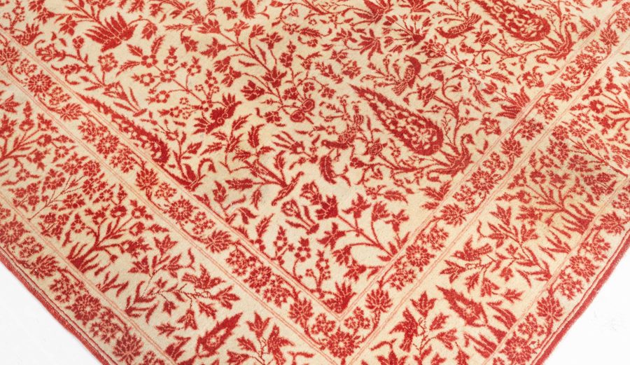 Antique Persian Tabriz Copper, Terracotta and Camel Handmade Wool Rug BB5612