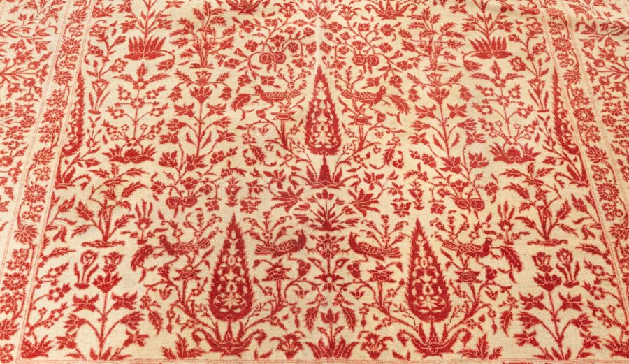 Antique Persian Tabriz Copper, Terracotta and Camel Handmade Wool Rug BB5612