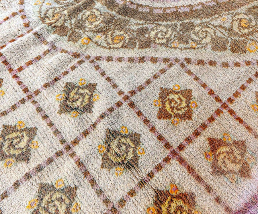 Vintage French Art Deco Handwoven Wool Carpet BB5655