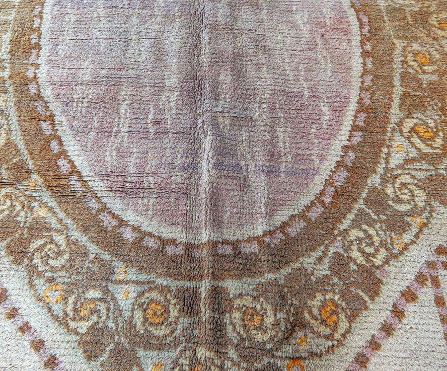 Vintage French Art Deco Handwoven Wool Carpet BB5655