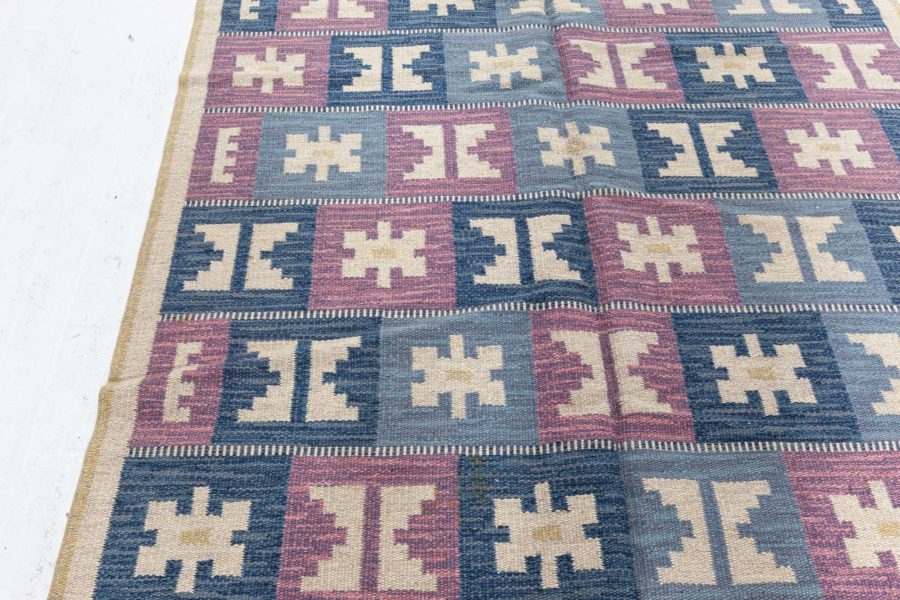 Vintage Swedish Geometric Flat-Weave Wool by Anna-Greta Sjöqvist BB5686