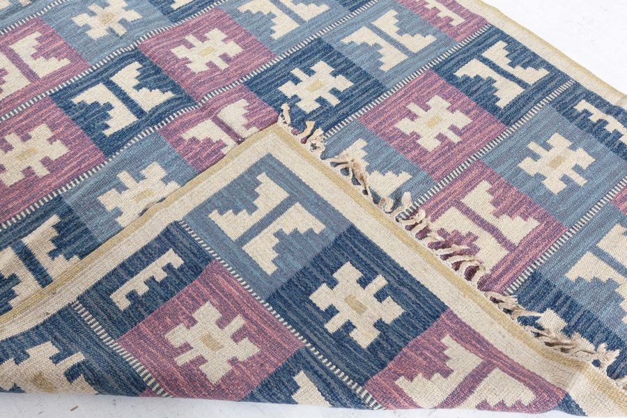 Vintage Swedish Geometric Flat-Weave Wool by Anna-Greta Sjöqvist BB5686