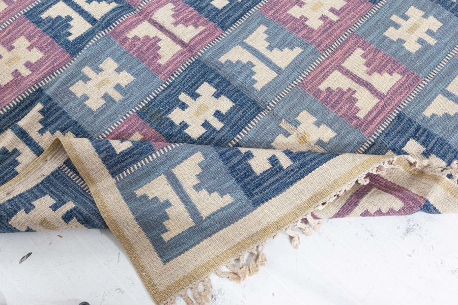 Vintage Swedish Geometric Flat-Weave Wool by Anna-Greta Sjöqvist BB5686