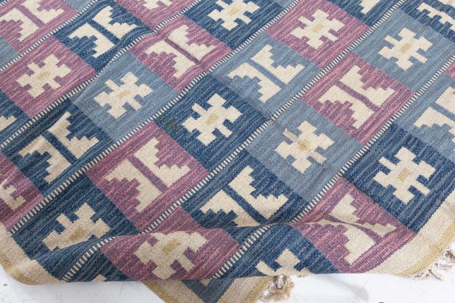 Vintage Swedish Geometric Flat-Weave Wool by Anna-Greta Sjöqvist BB5686