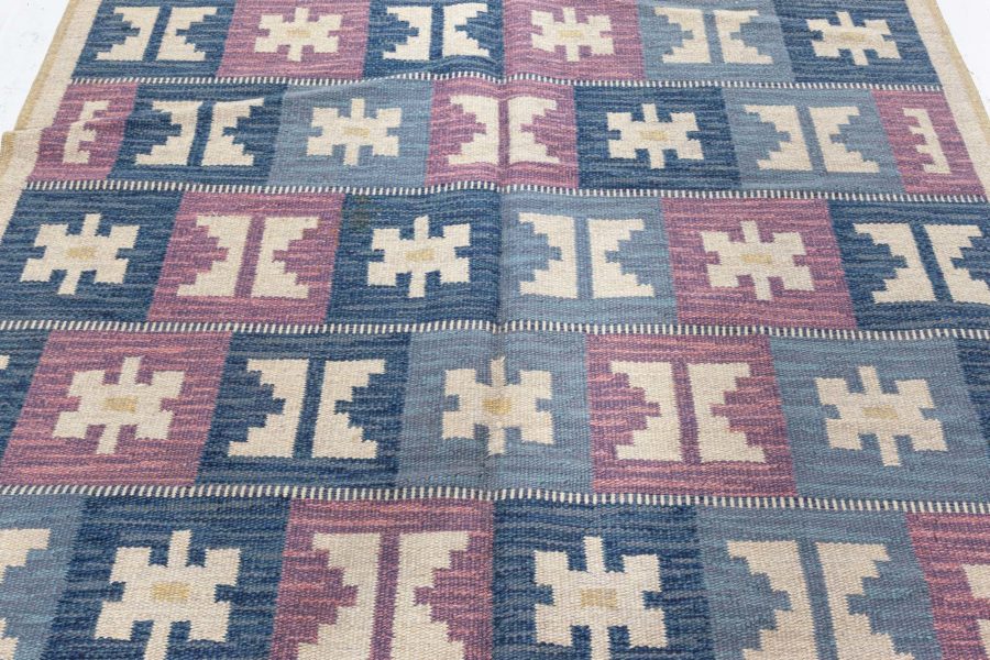 Vintage Swedish Geometric Flat-Weave Wool by Anna-Greta Sjöqvist BB5686