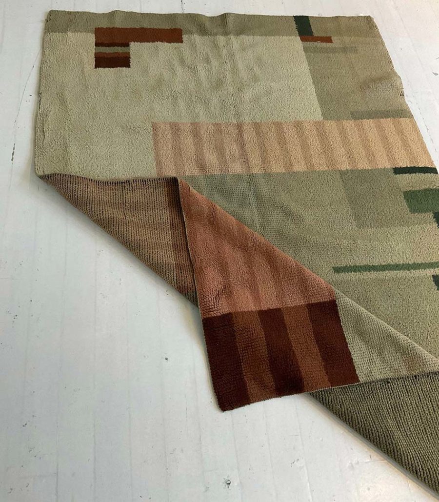 High-quality Vintage Art Deco Handmade Wool Rug BB5693