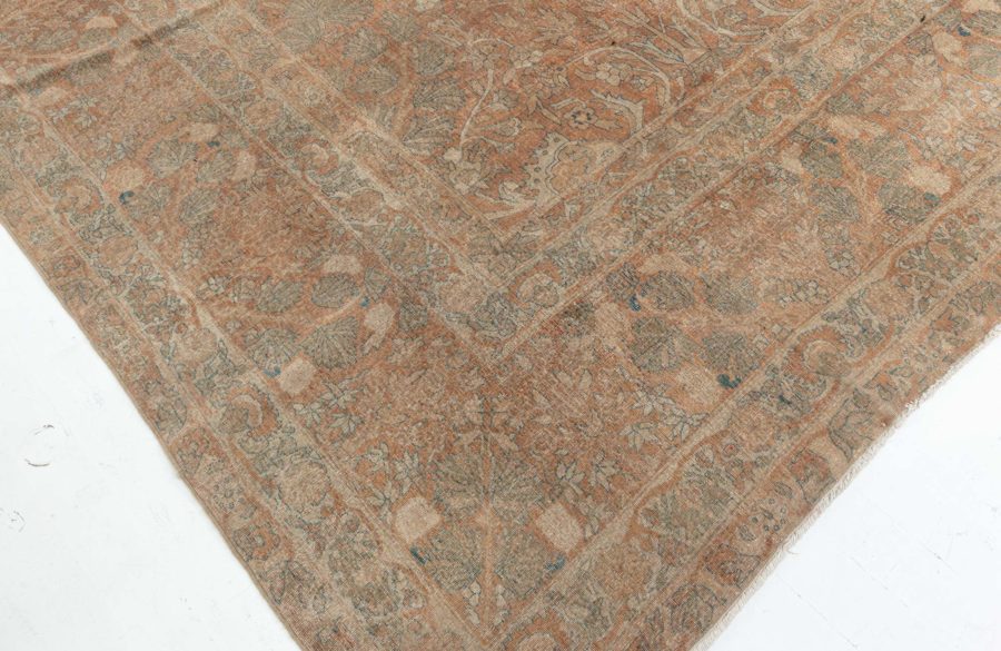 Fine Antique Indian Brown Handmade Wool Rug BB5723