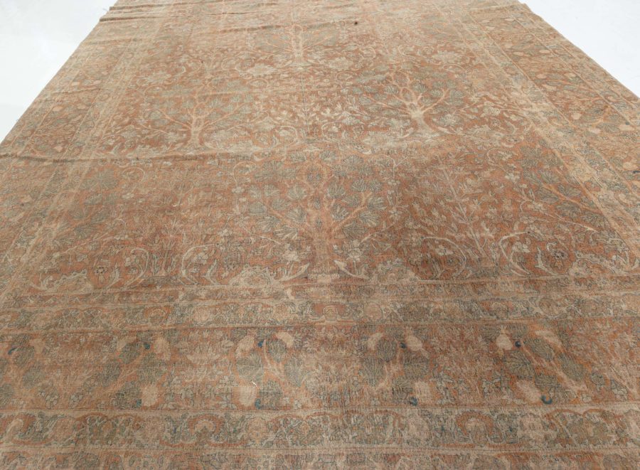 Fine Antique Indian Brown Handmade Wool Rug BB5723