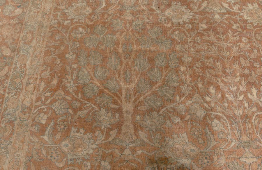 Fine Antique Indian Brown Handmade Wool Rug BB5723