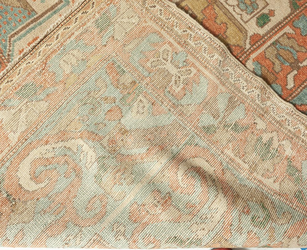 Persian Baktiari Geometric in Shades of Terracotta, Blue and Beige Rug BB5736