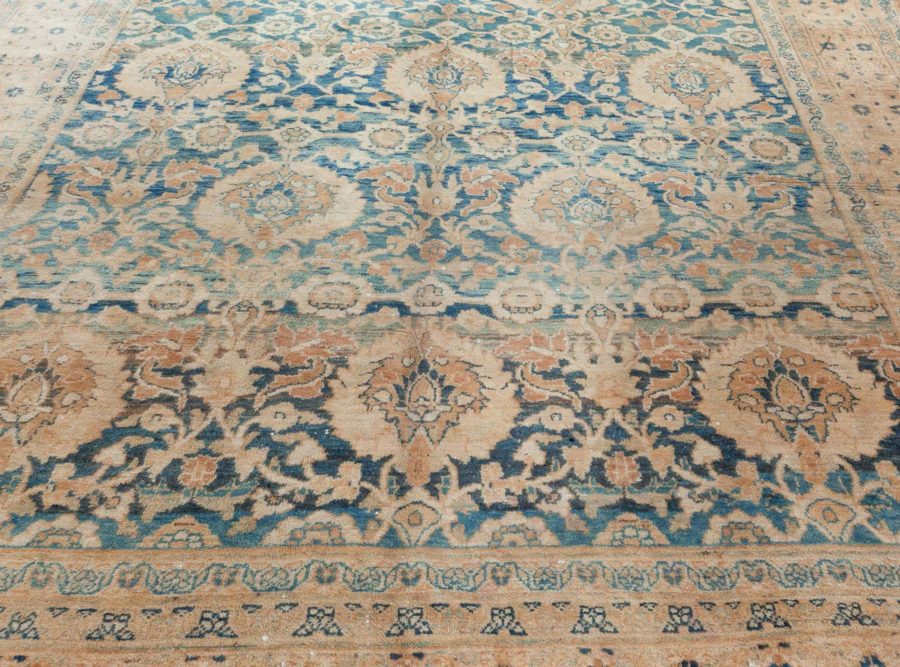 Antique Persian Meshad Botanic Handmade Wool Rug BB5753