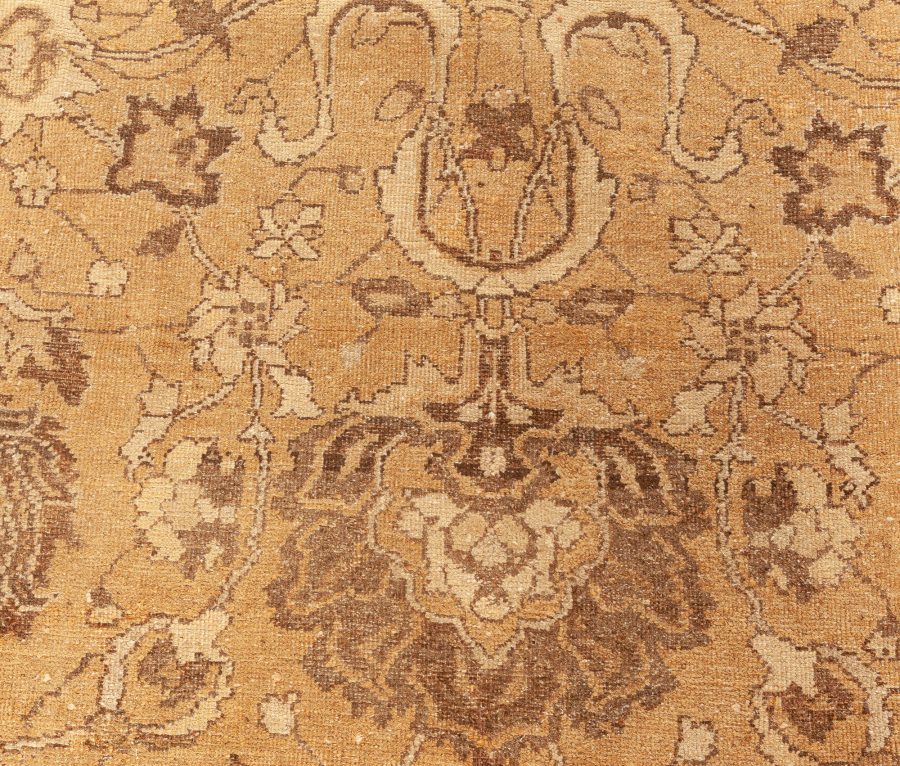 Authetic Indian Amritsar Tan, Brown Hand-knotted Wool Rug BB5769