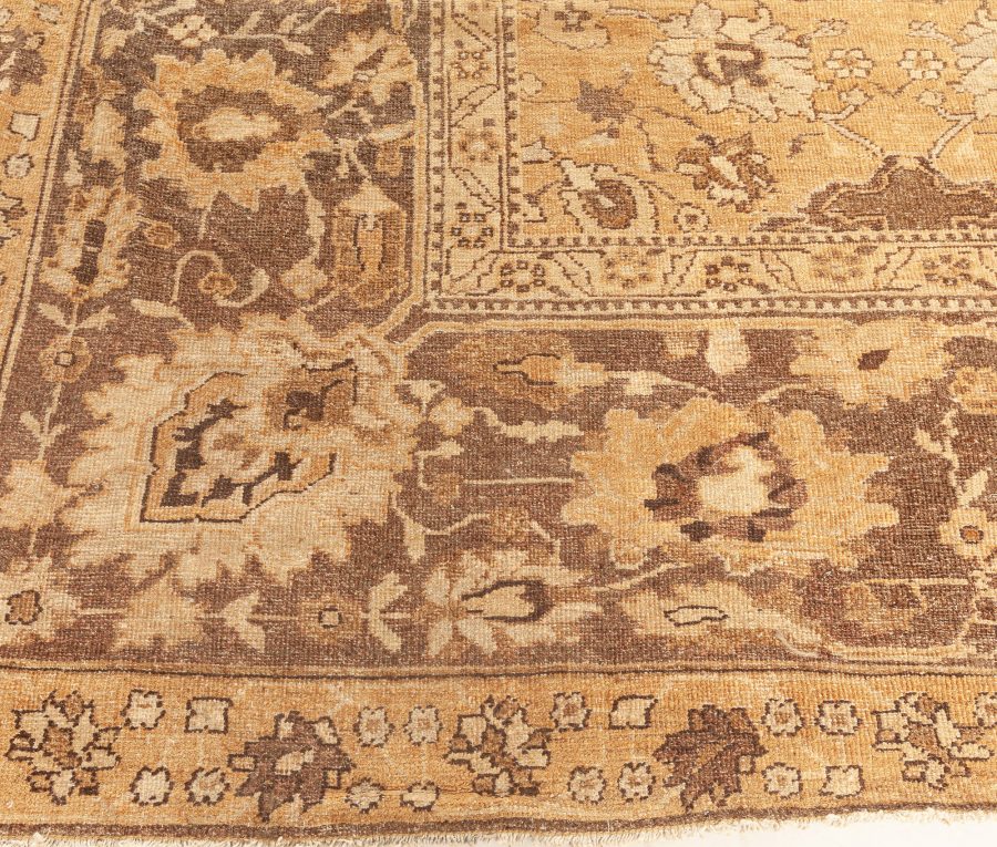 Authetic Indian Amritsar Tan, Brown Hand-knotted Wool Rug BB5769