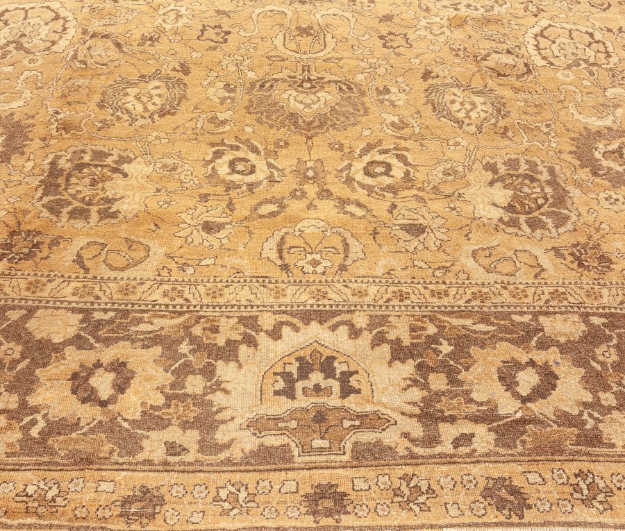 Authetic Indian Amritsar Tan, Brown Hand-knotted Wool Rug BB5769