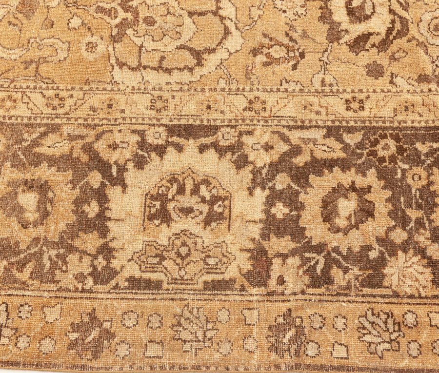 Authetic Indian Amritsar Tan, Brown Hand-knotted Wool Rug BB5769