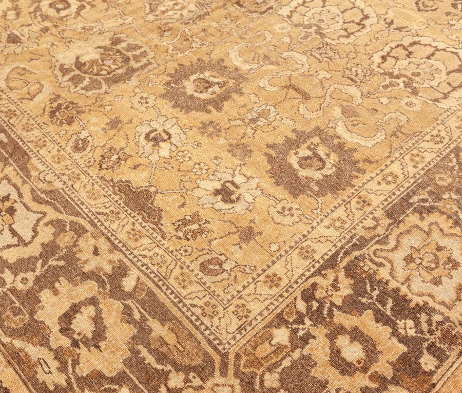 Authetic Indian Amritsar Tan, Brown Hand-knotted Wool Rug BB5769