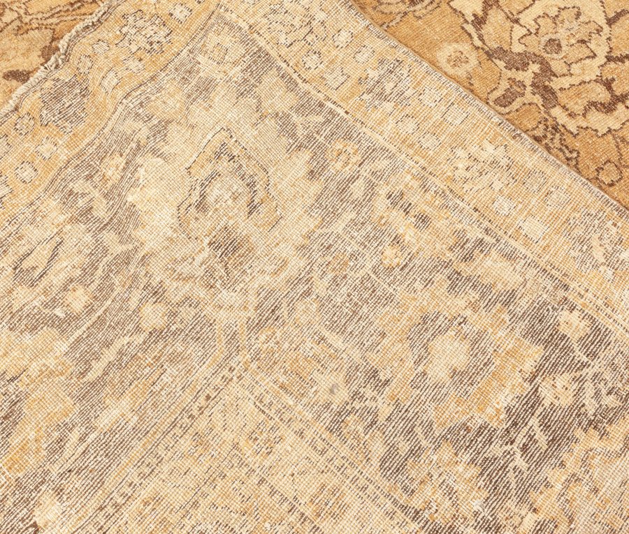 Authetic Indian Amritsar Tan, Brown Hand-knotted Wool Rug BB5769