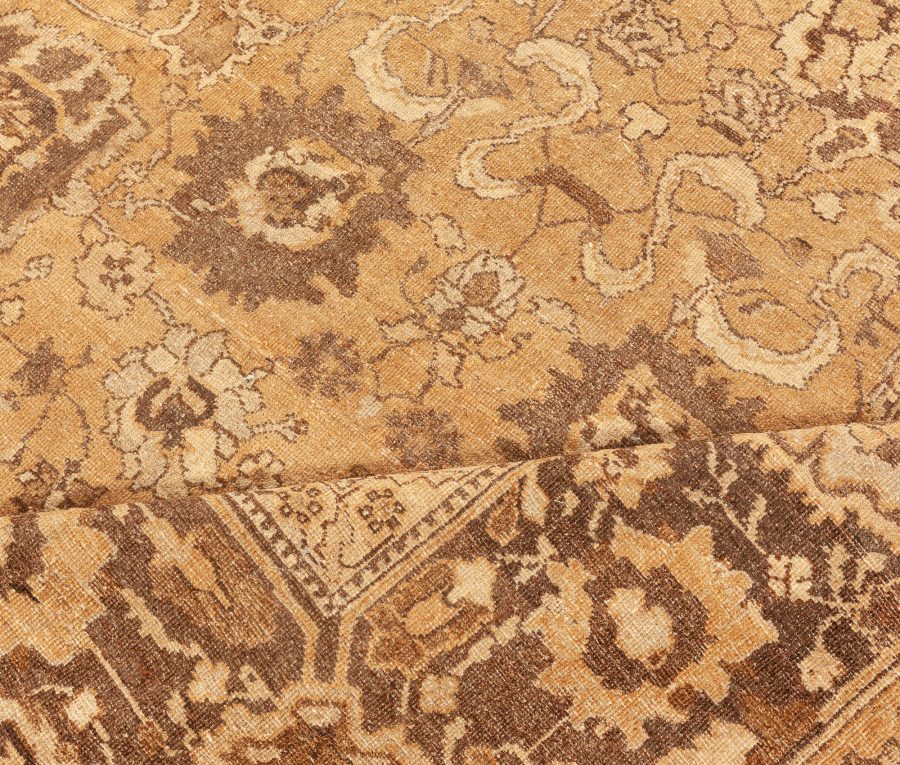 Authetic Indian Amritsar Tan, Brown Hand-knotted Wool Rug BB5769