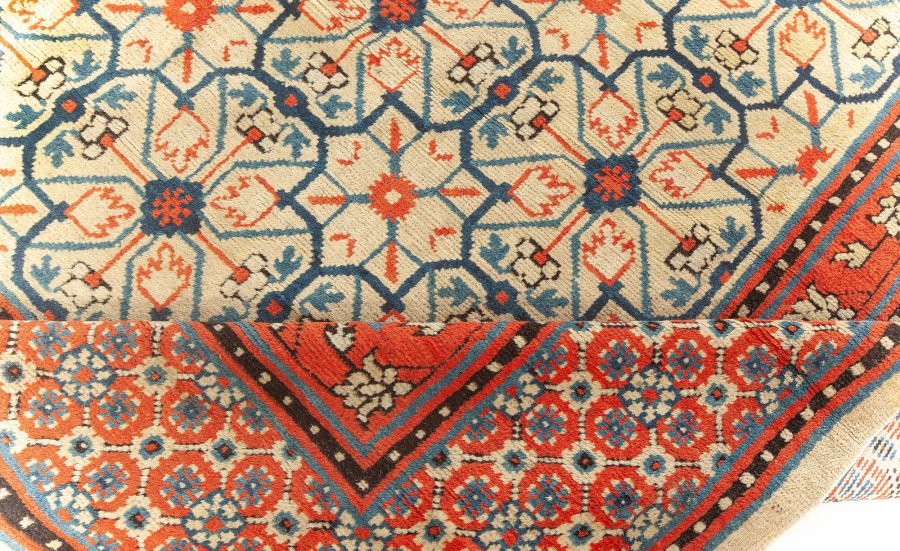Early 20th Century Samarkand (Khotan) Handmade Rug in Red, Beige and Blue BB5799