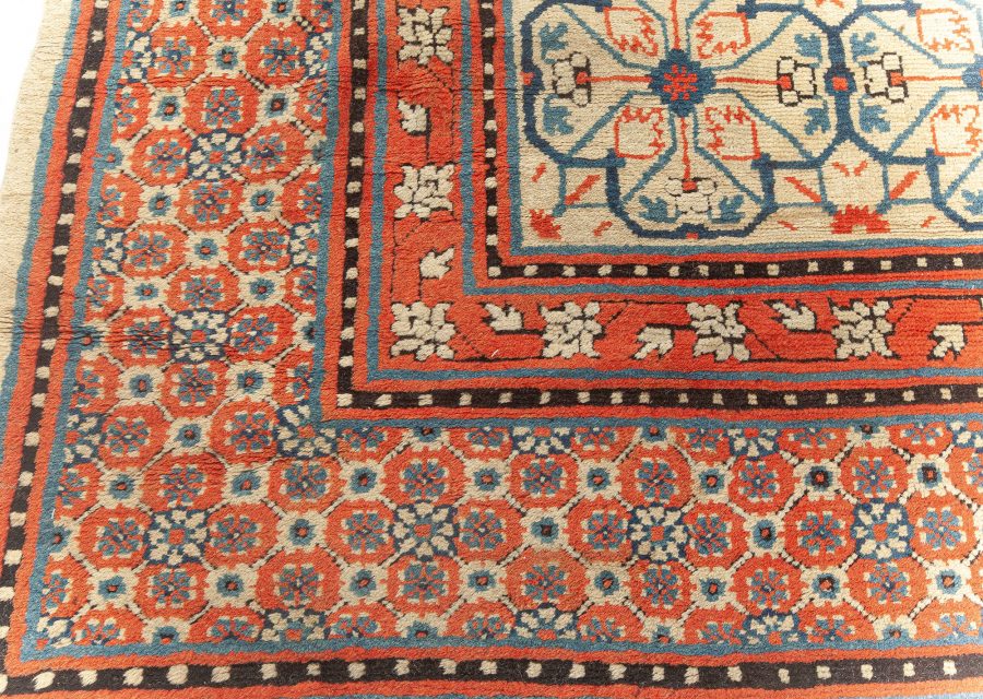 Early 20th Century Samarkand (Khotan) Handmade Rug in Red, Beige and Blue BB5799