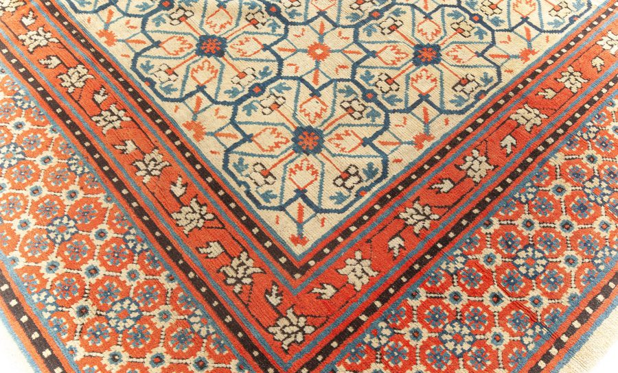 Early 20th Century Samarkand (Khotan) Handmade Rug in Red, Beige and Blue BB5799