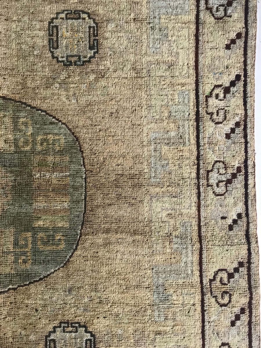 Vintage Samarkand Brown Handmade Wool Rug BB5817