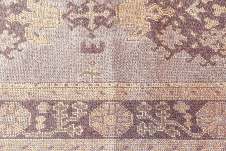 Early 20th Century Turkish Oushak Brown and Beige Handmade Wool Rug BB5861