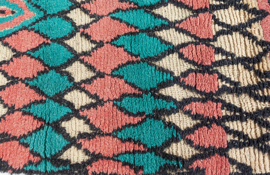 Mid-20th Century Colorful Tribal Moroccan Handmade Wool Rug BB5867