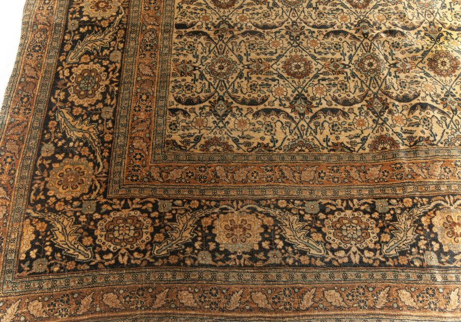 Authentic 19th Century Persian Tabriz Handmade Wool Carpet BB5925