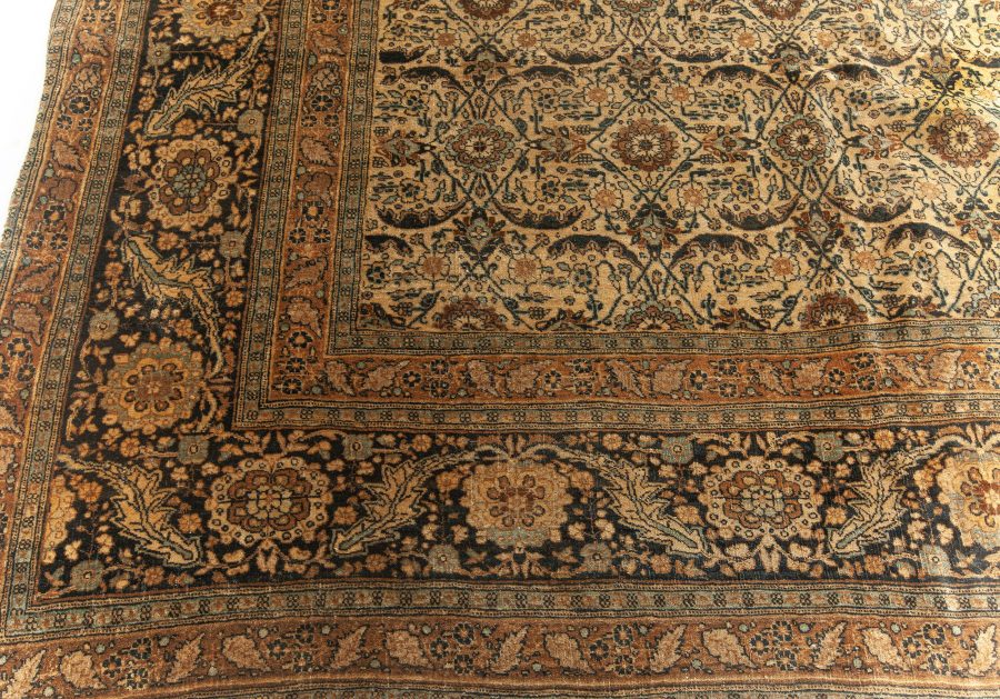 Authentic 19th Century Persian Tabriz Handmade Wool Carpet BB5925