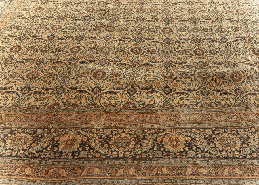 Authentic 19th Century Persian Tabriz Handmade Wool Carpet BB5925