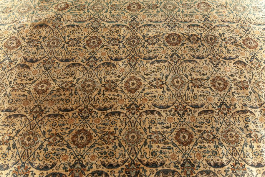 Authentic 19th Century Persian Tabriz Handmade Wool Carpet BB5925