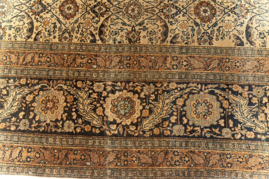 Authentic 19th Century Persian Tabriz Handmade Wool Carpet BB5925