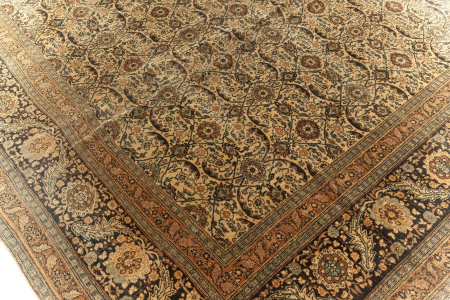 Authentic 19th Century Persian Tabriz Handmade Wool Carpet BB5925