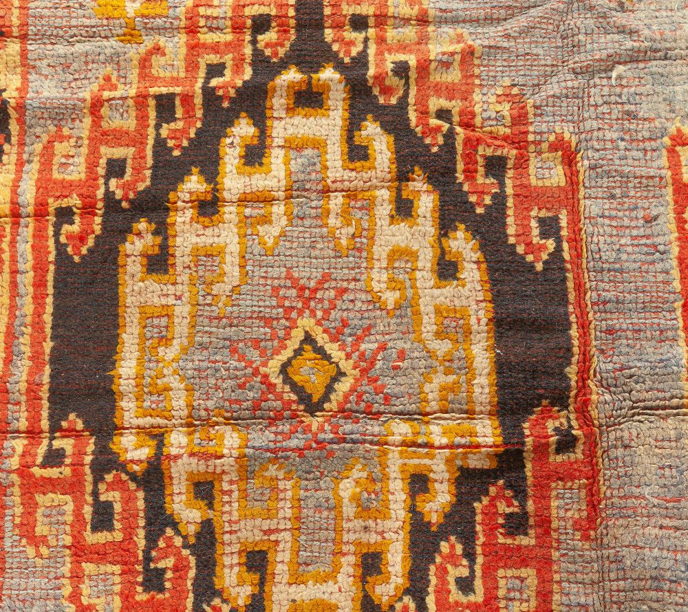Vintage Moroccan Area Rug with Tribal Geometric Design on a Blue Background BB5941