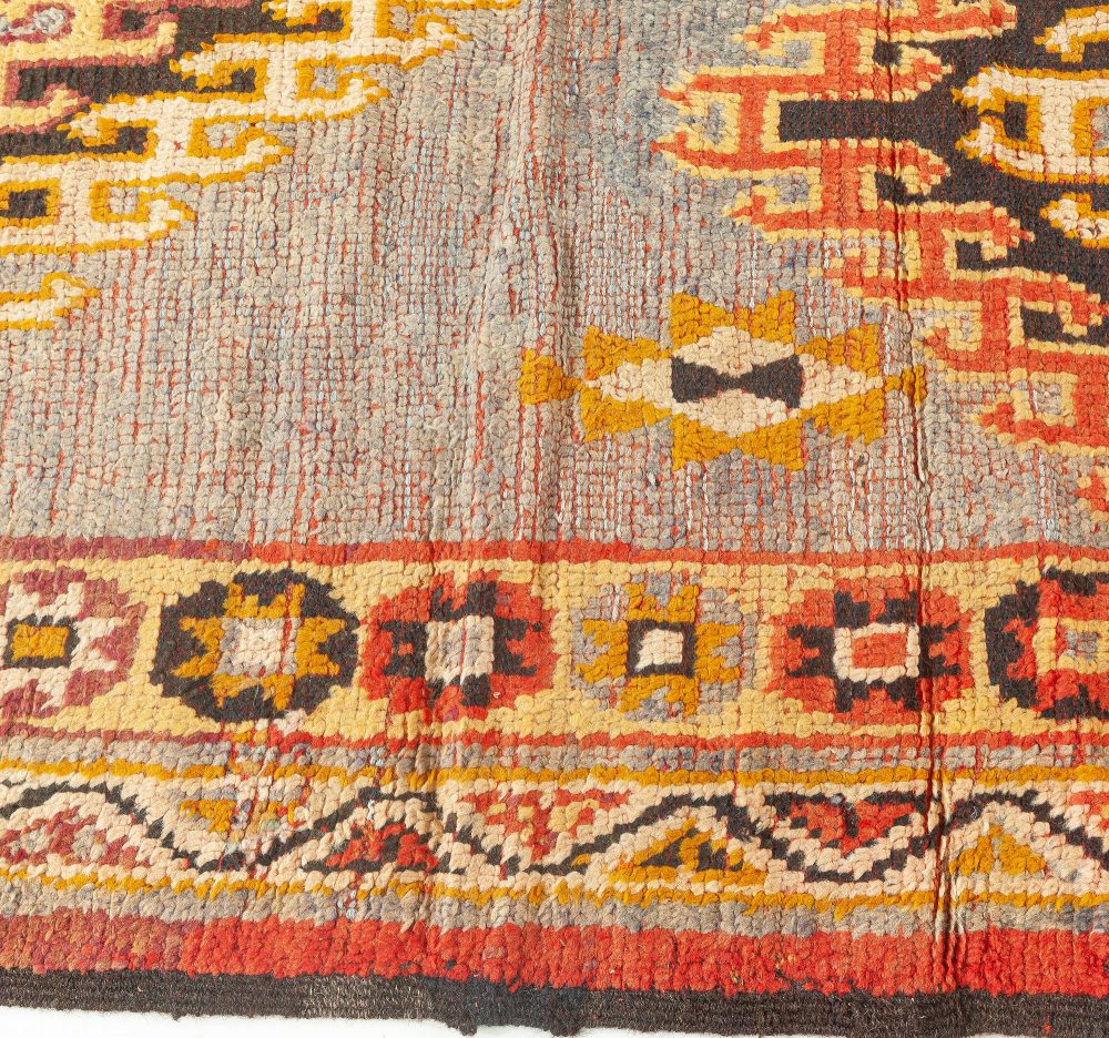 Vintage Moroccan Area Rug with Tribal Geometric Design on a Blue Background BB5941