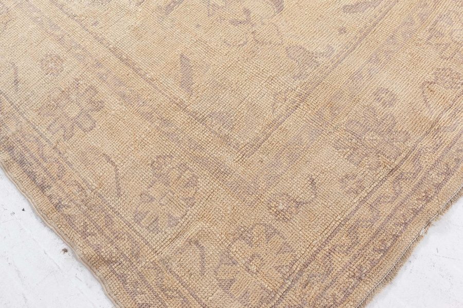 Antique Turkish Oushak Brown Handmade Wool Rug BB5967